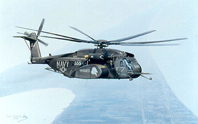 "The World Famous Vanguard"-Sam Lyons - MH-53 Sea Dragon HM-14 Aviation Art